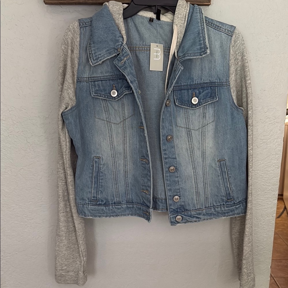 Maurices Blue and Gray Hybrid Jean Jacket